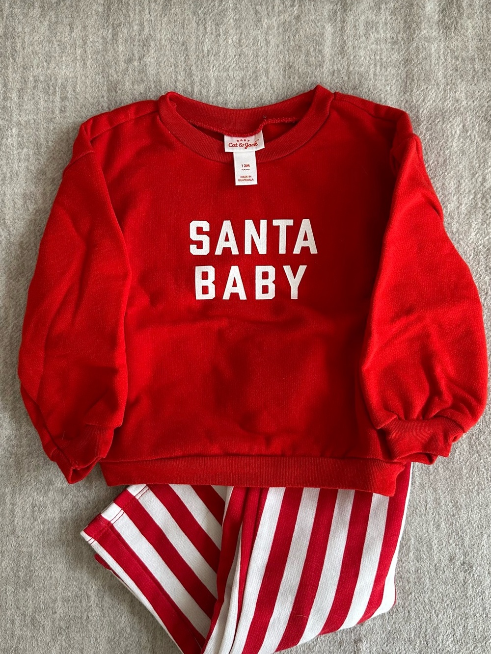 Cat & Jack Red 'Santa Baby' Sweatshirt Set